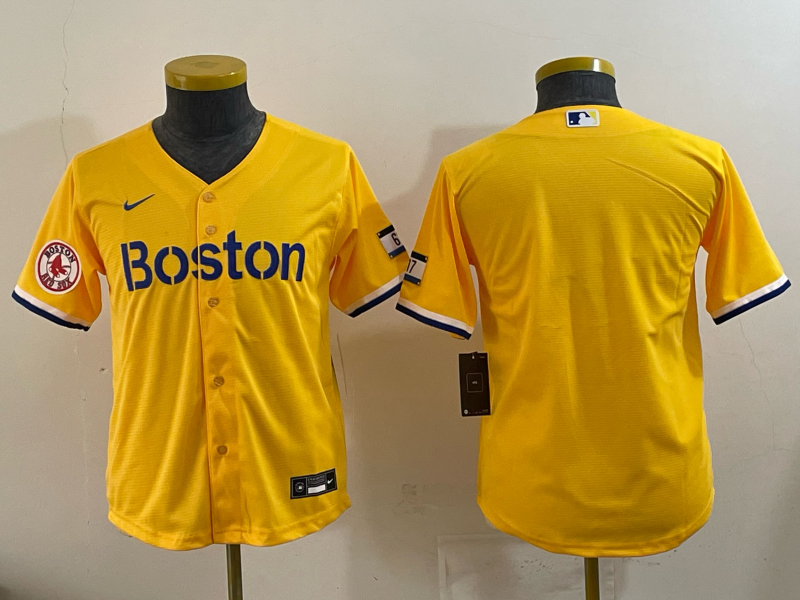 Youth Boston Red Sox blank yellow 2025 Nike MLB Jersey 05->milwaukee brewers->MLB Jersey